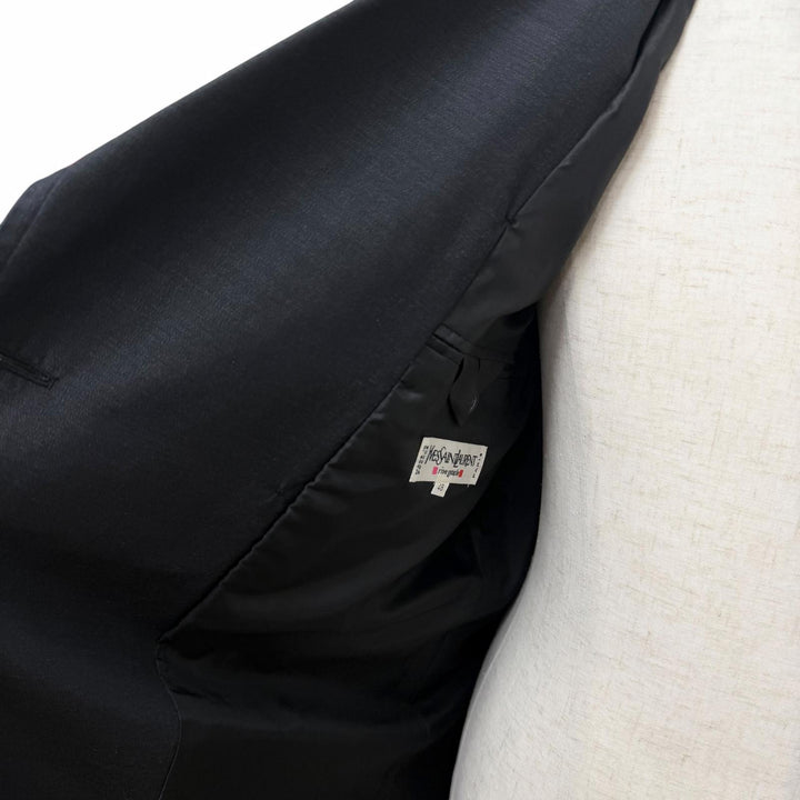 極美品□YVES SAINT LAURENT イヴ・サンローラン ヴィンテージ シルク混 トムフォード初期 リヴゴーシュ トレンチコート 48 仏製 正規品