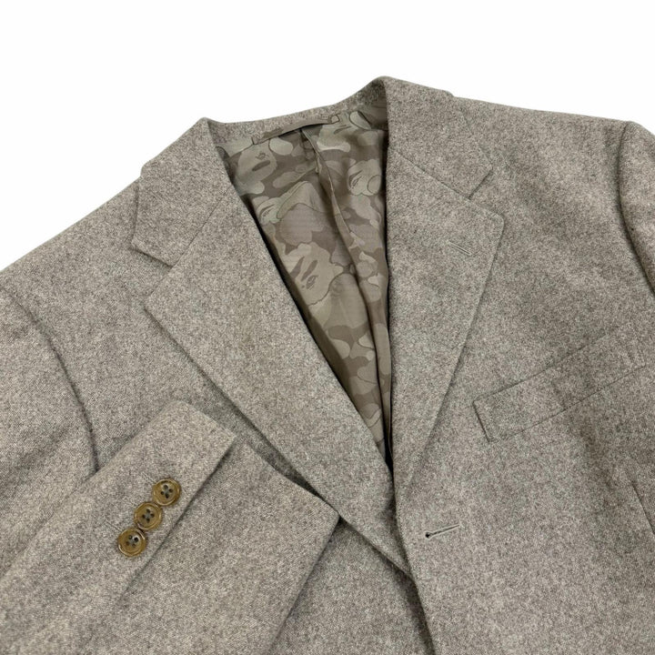 未使用品□Mr.BATHING APE ミスターベイシングエイプ by UNITED ARROWS シングルスーツ セットアップ ベージュ 48 日本製 正規品 メンズ