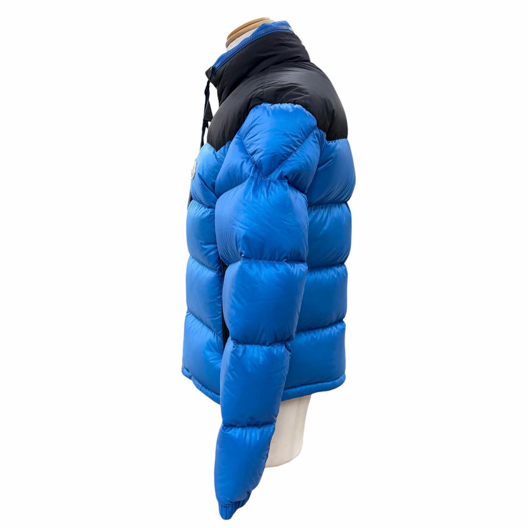 未使用品▼MONCLER モンクレール 2022年製 PEUPLIER フード入り ロゴワッペン付き WZIPUP ダウンジャケット ブルー 2 国内正規品 メンズ
