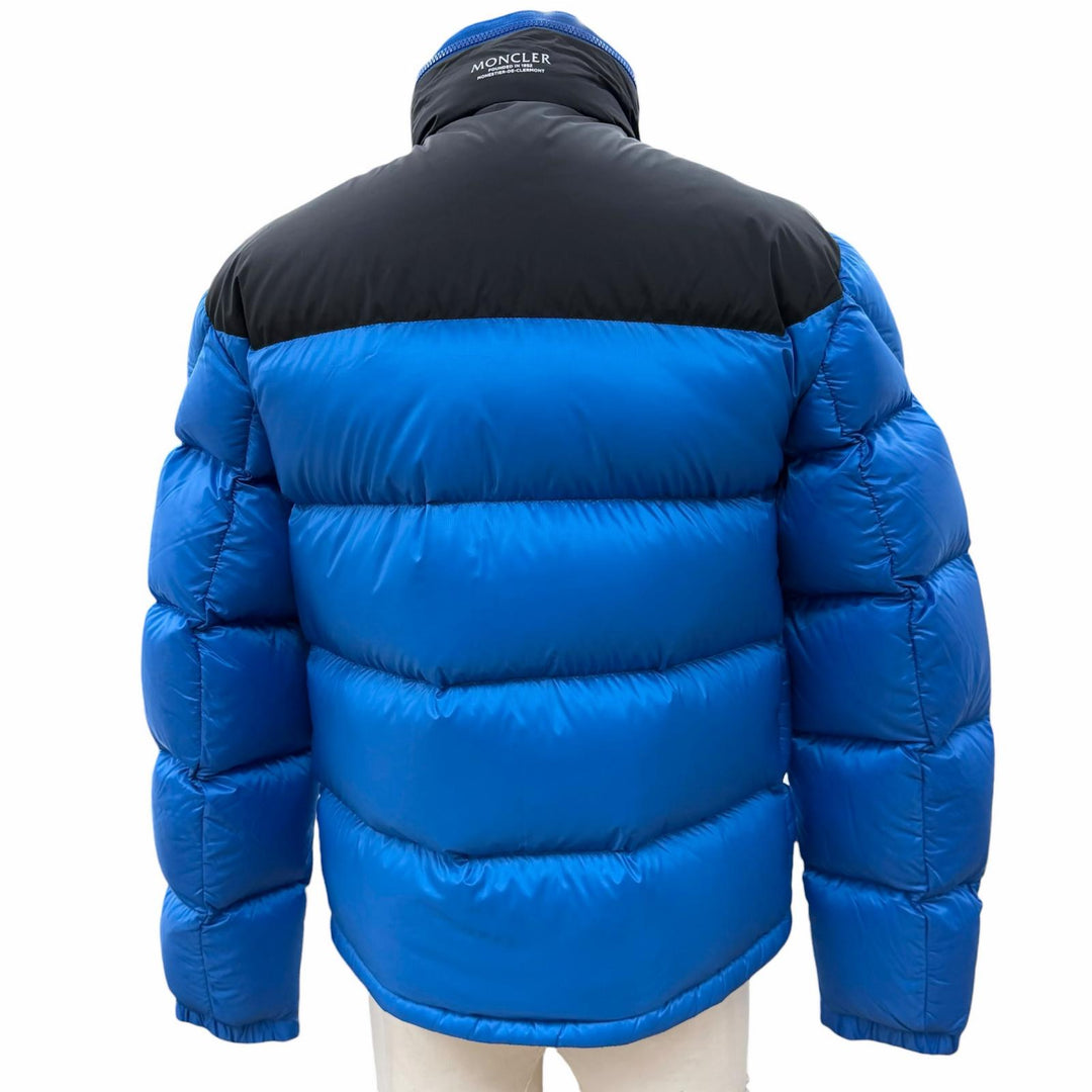 未使用品▼MONCLER モンクレール 2022年製 PEUPLIER フード入り ロゴワッペン付き WZIPUP ダウンジャケット ブルー 2 国内正規品 メンズ