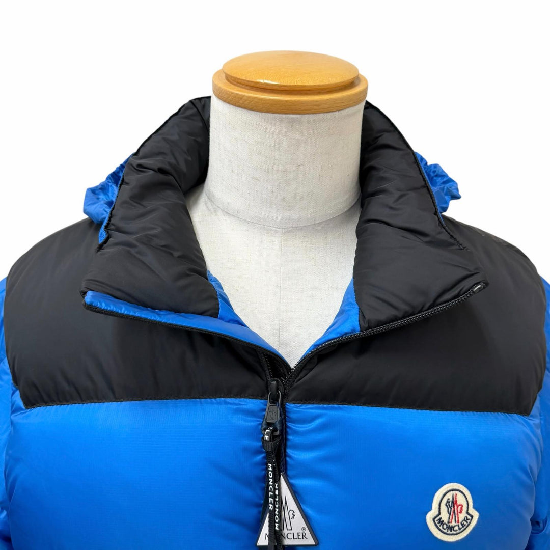 未使用品□MONCLER モンクレール 2022年製 PEUPLIER GIUBBOTTO フード入り ダウンジャケット ブルー 3 国内正規品 メンズ ハンガー付き