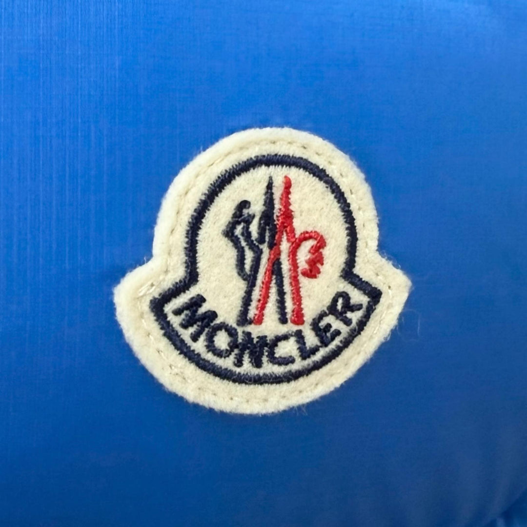 未使用品□MONCLER モンクレール 2022年製 PEUPLIER GIUBBOTTO フード入り ダウンジャケット ブルー 3 国内正規品 メンズ ハンガー付き