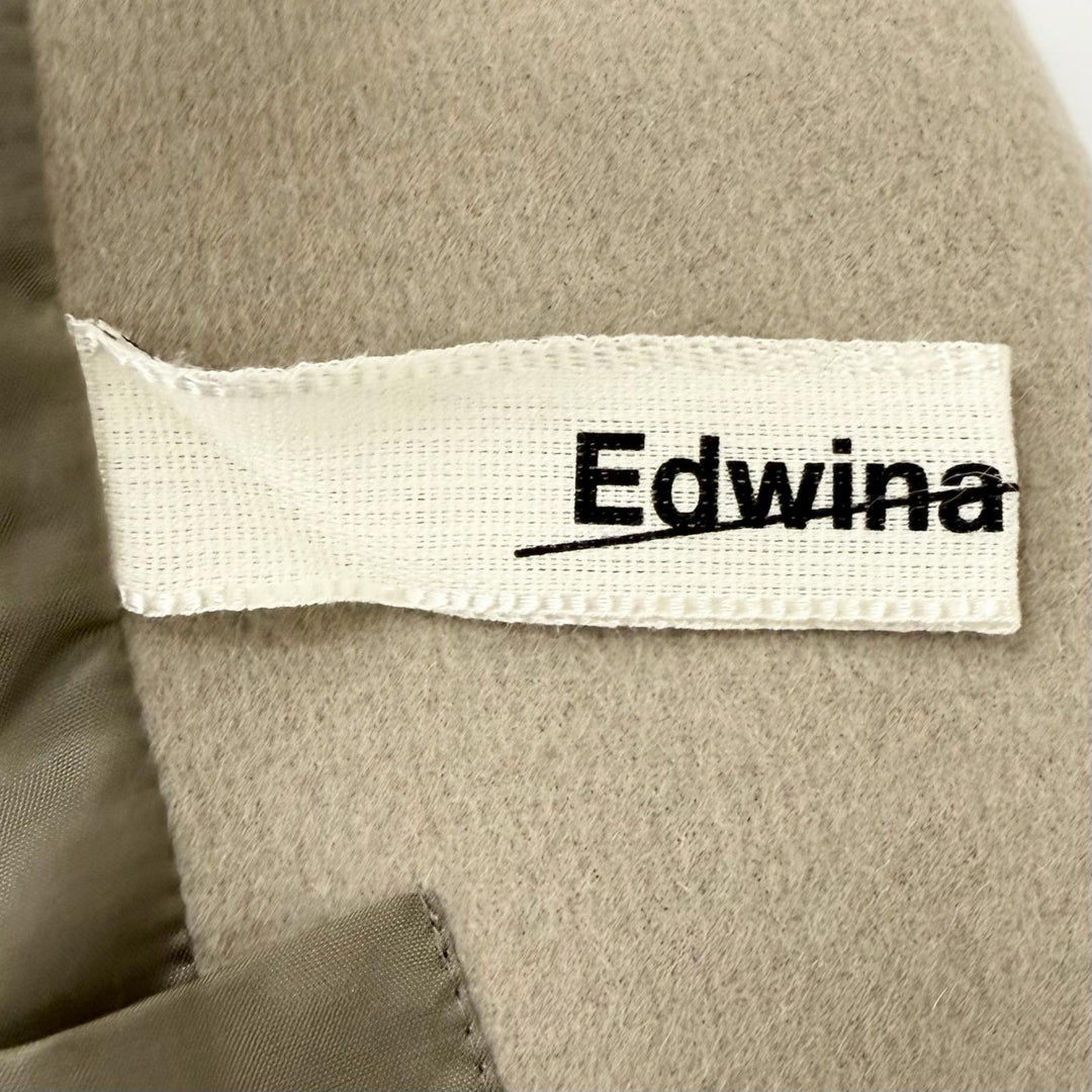 極美品□Edwina Horl エドウィナホール ダブルブレスト チェスターコート イージーパンツ セットアップ ベージュ カーキ M 日本製 正規品