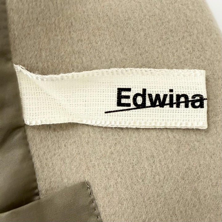 極美品□Edwina Horl エドウィナホール ダブルブレスト チェスターコート イージーパンツ セットアップ ベージュ カーキ M 日本製 正規品