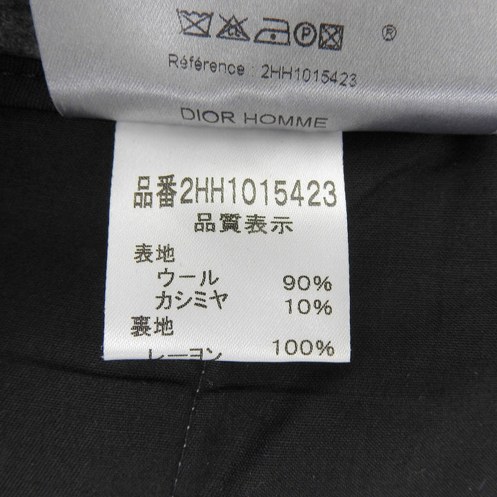 極美品▲DIOR ディオール オム 2002年製 2HH1015423 エディ期 ウール カシミヤ混 ワイドパンツ グレー 48 イタリア製 正規品 メンズ