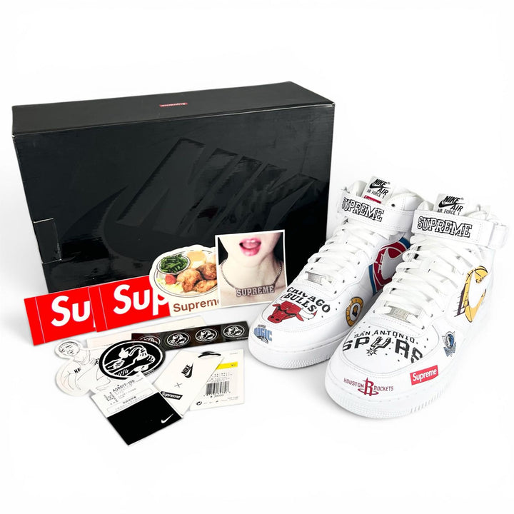 未使用品▲Supreme NIKE シュプリーム ナイキ AQ8017-100 AIR FORCE 1 MID 07 SUPREME NBA ハイカットスニーカー 28.5cm メンズ 箱付き
