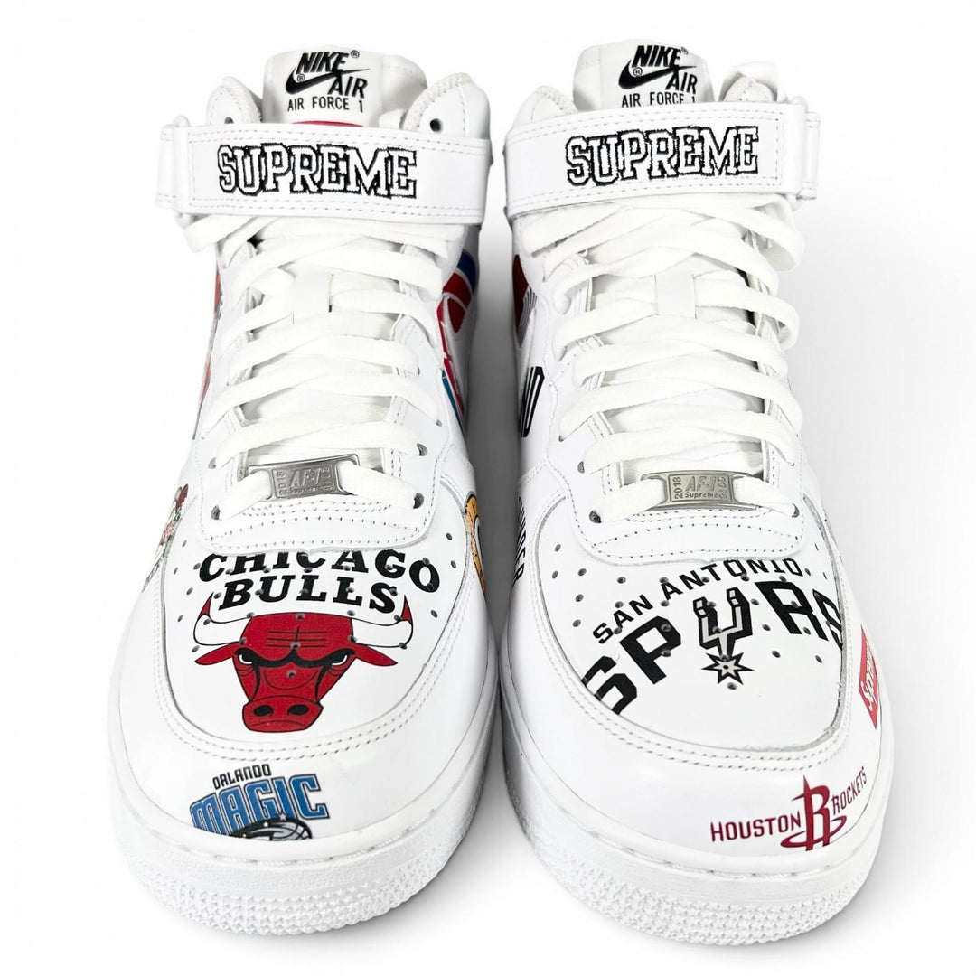 未使用品▲Supreme NIKE シュプリーム ナイキ AQ8017-100 AIR FORCE 1 MID 07 SUPREME NBA ハイカットスニーカー 28.5cm メンズ 箱付き