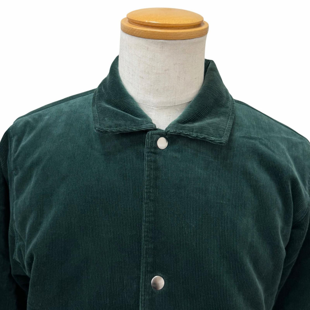 美品□COMME des GARCONS コムデギャルソン W27174 細畝 中綿入り コーデュロイジャケット グリーン L フランス製 正規品 メンズ