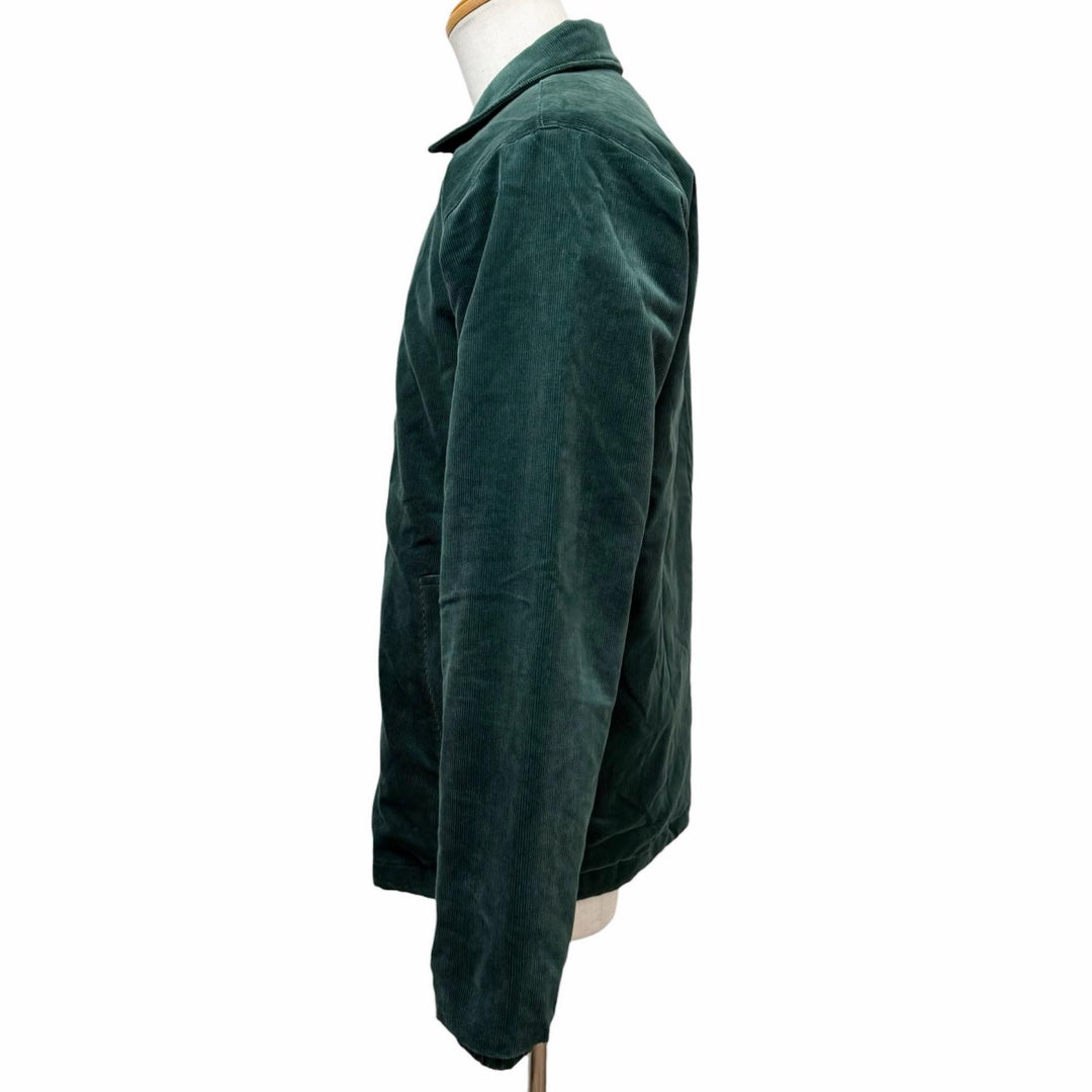 美品□COMME des GARCONS コムデギャルソン W27174 細畝 中綿入り コーデュロイジャケット グリーン L フランス製 正規品 メンズ