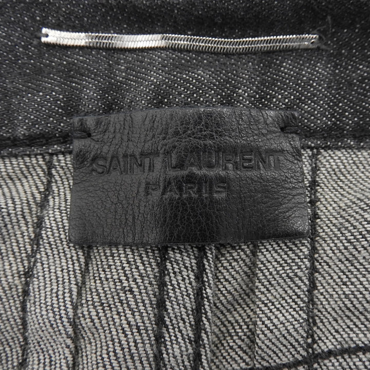 美品▲SAINT LAURENT PARIS サンローランパリ 2013年製 344112 エディ期 USED加工 ボタンフライ デニムパンツ ブラック 31 正規品 メンズ