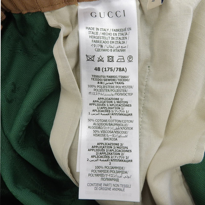 極美品▲GUCCI adidas グッチ アディダス 702183 GGロゴ シェリーライン スリーストライプス トラック パンツ グリーン 伊製 正規品 メンズ