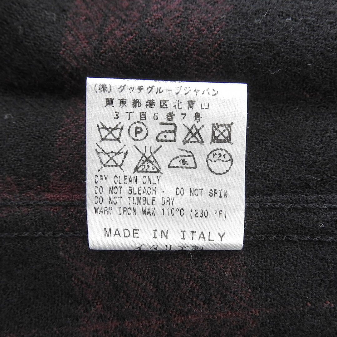 極美品▲GUCCI グッチ ヴィンテージ トムフォード期 162494 ウール100％ チェック柄 長袖シャツ レッド系 38 イタリア製 正規品 メンズ