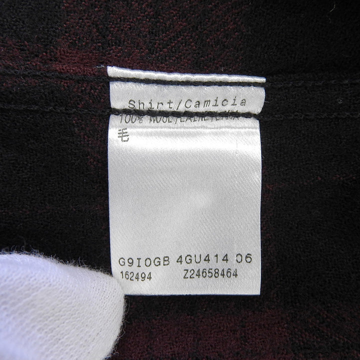 極美品▲GUCCI グッチ ヴィンテージ トムフォード期 162494 ウール100％ チェック柄 長袖シャツ レッド系 38 イタリア製 正規品 メンズ