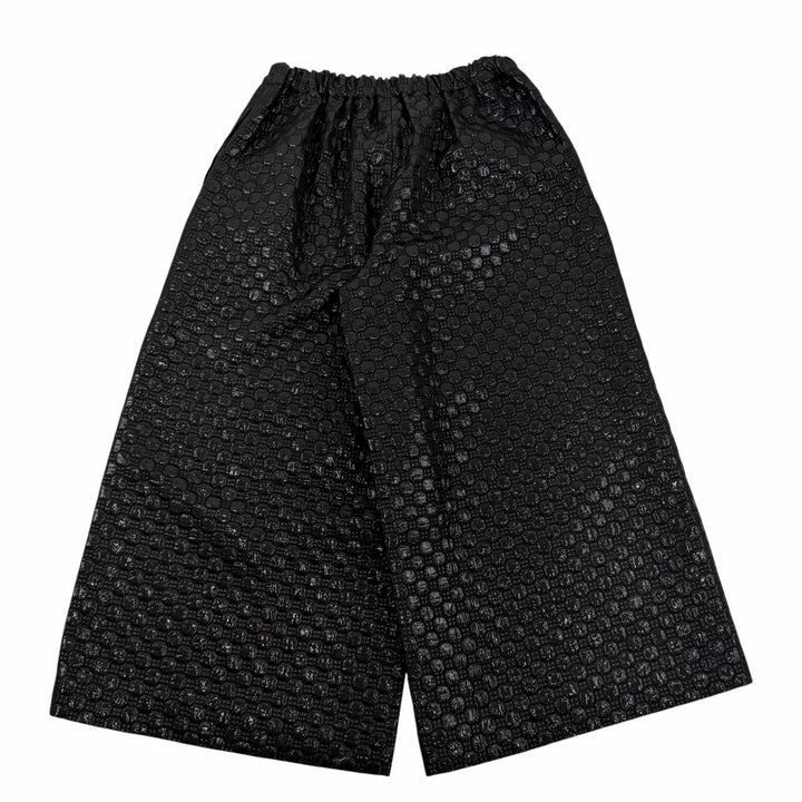 未使用品★COMME des GARCONS コムデギャルソン 25SS GO-P026 ウール混 ラメ 総柄 ハニカム ガウチョパンツ ブラック M 日本製 正規品