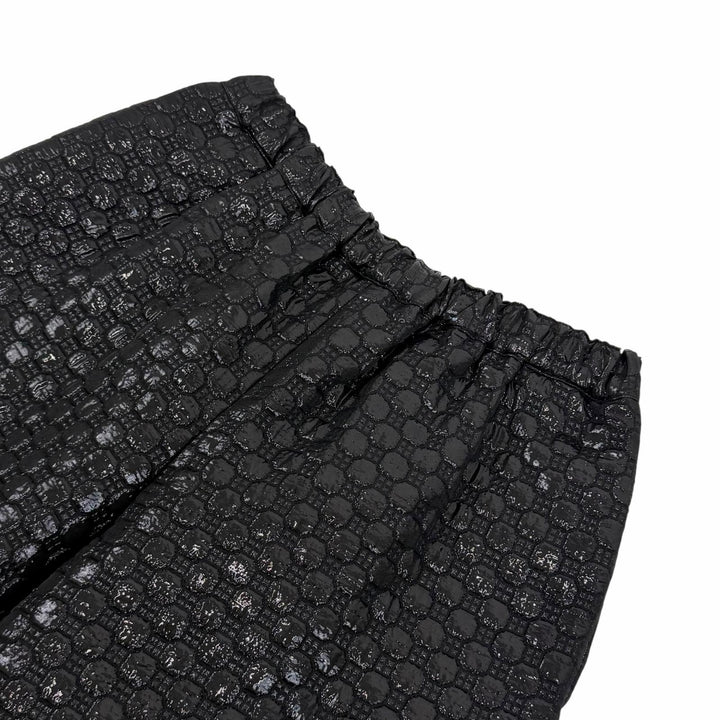 未使用品★COMME des GARCONS コムデギャルソン 25SS GO-P026 ウール混 ラメ 総柄 ハニカム ガウチョパンツ ブラック M 日本製 正規品