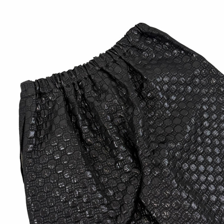 未使用品★COMME des GARCONS コムデギャルソン 25SS GO-P026 ウール混 ラメ 総柄 ハニカム ガウチョパンツ ブラック M 日本製 正規品