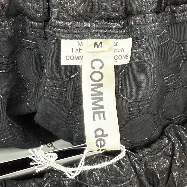 未使用品★COMME des GARCONS コムデギャルソン 25SS GO-P026 ウール混 ラメ 総柄 ハニカム ガウチョパンツ ブラック M 日本製 正規品