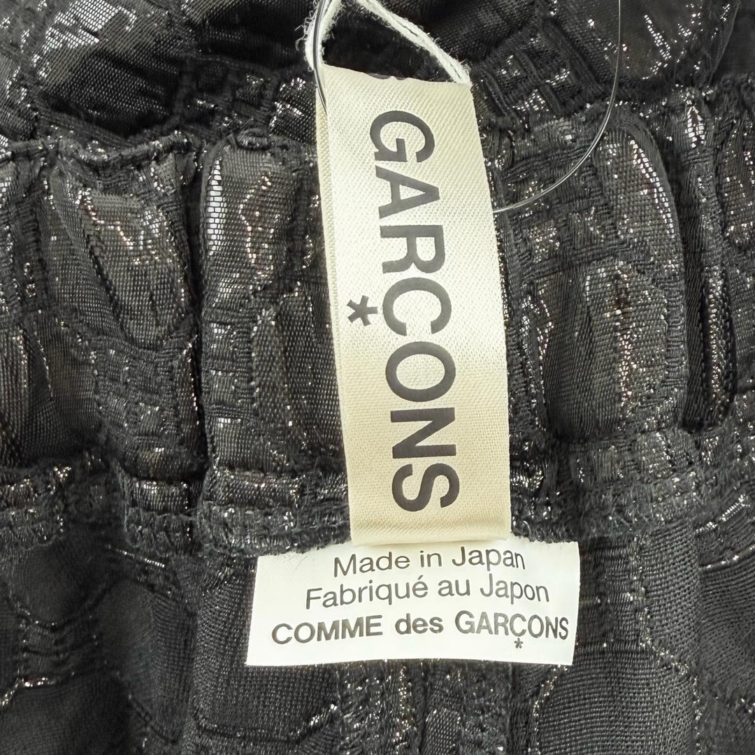 未使用品★COMME des GARCONS コムデギャルソン 25SS GO-P026 ウール混 ラメ 総柄 ハニカム ガウチョパンツ ブラック M 日本製 正規品