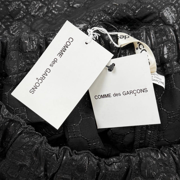 未使用品★COMME des GARCONS コムデギャルソン 25SS GO-P026 ウール混 ラメ 総柄 ハニカム ガウチョパンツ ブラック M 日本製 正規品