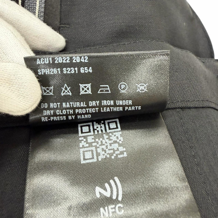 未使用品□PRADA プラダ 23SS SPH261 モヘア ウール トライアングルロゴ 裾ジップ サイドライン スラックス ブラック 48 正規品 メンズ