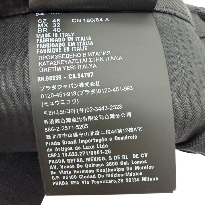 未使用品□PRADA プラダ 23SS SPH261 モヘア ウール トライアングルロゴ 裾ジップ サイドライン スラックス ブラック 48 正規品 メンズ