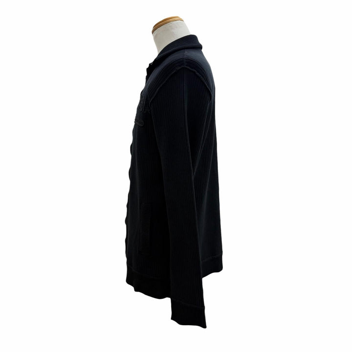 未使用品▼BALENCIAGA バレンシアガ 2024年製 821801 ロゴワッペン ZIPUP ニットジャケット ブラック XS 伊製 正規品 メンズ ハンガー付