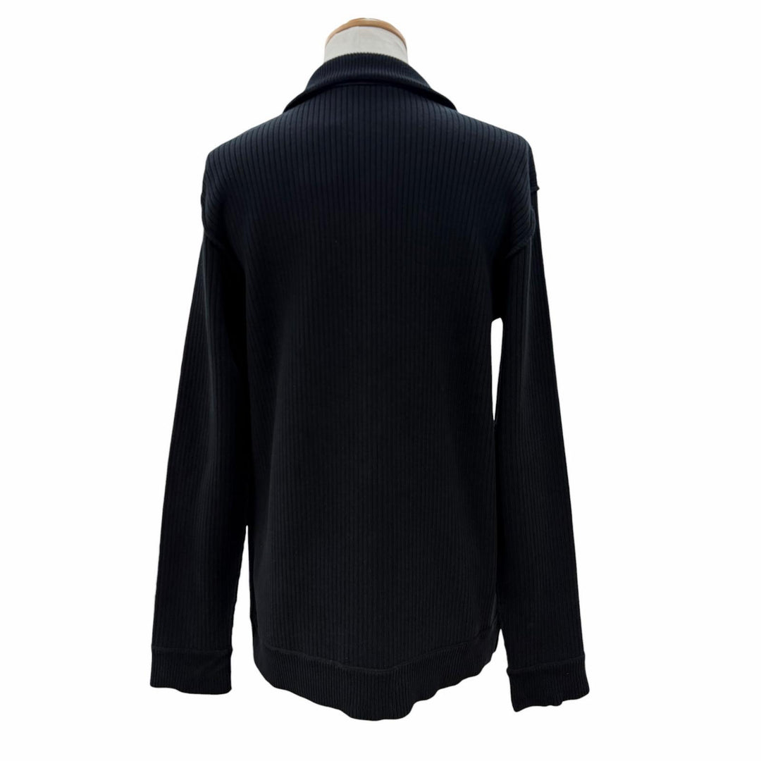 未使用品▼BALENCIAGA バレンシアガ 2024年製 821801 ロゴワッペン ZIPUP ニットジャケット ブラック XS 伊製 正規品 メンズ ハンガー付
