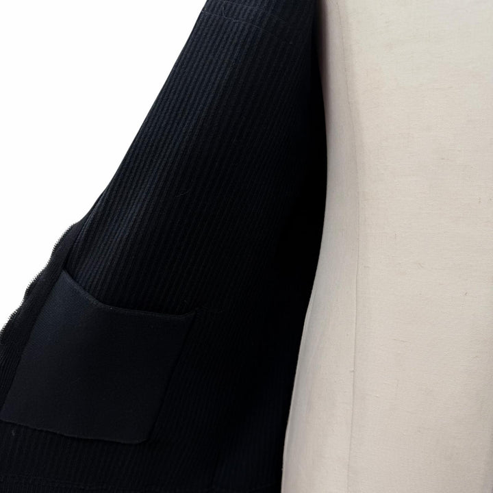 未使用品▼BALENCIAGA バレンシアガ 2024年製 821801 ロゴワッペン ZIPUP ニットジャケット ブラック XS 伊製 正規品 メンズ ハンガー付