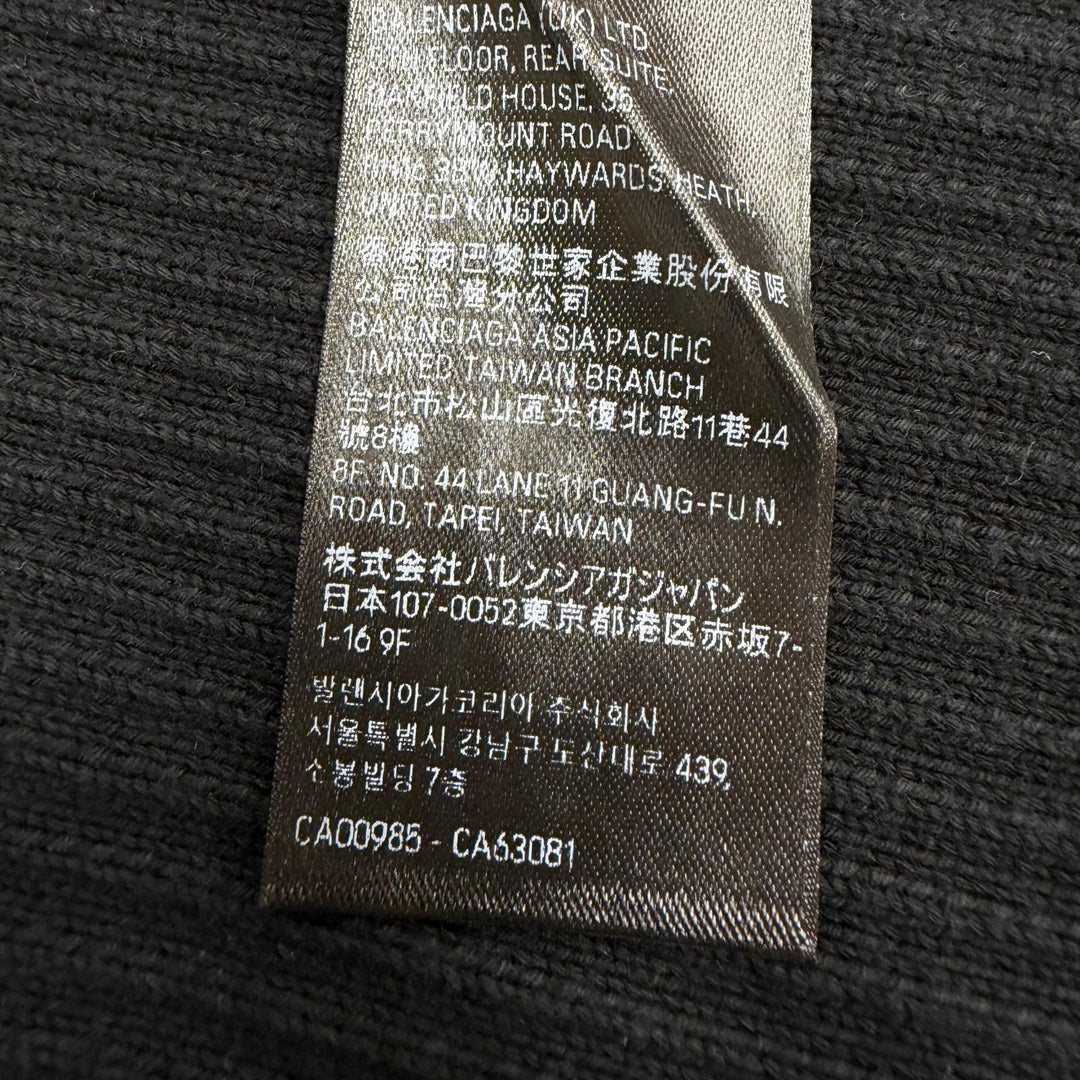 未使用品▼BALENCIAGA バレンシアガ 2024年製 821801 ロゴワッペン ZIPUP ニットジャケット ブラック XS 伊製 正規品 メンズ ハンガー付