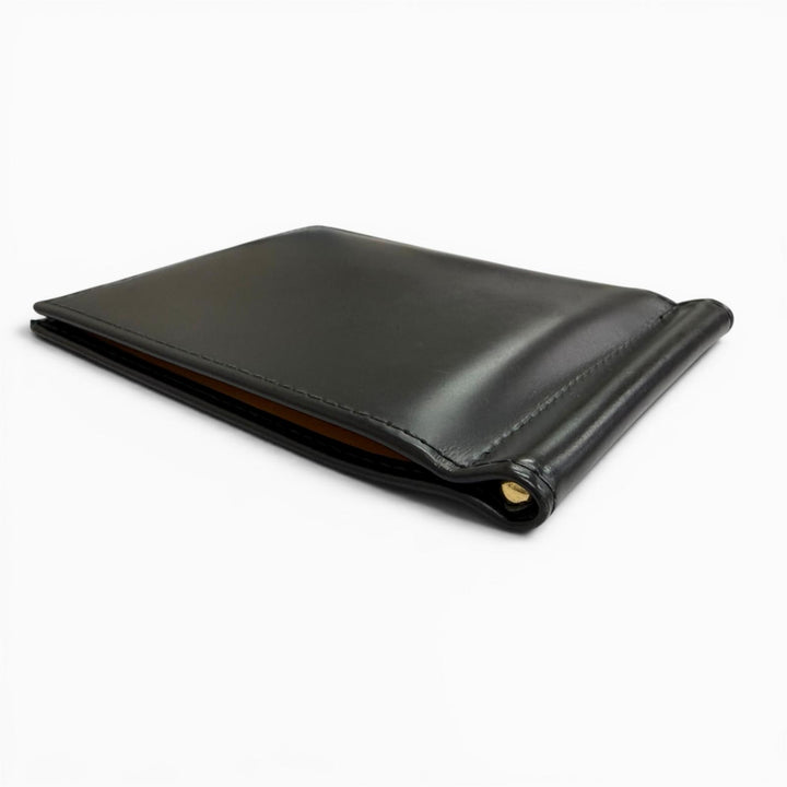 美品△ETTINGER エッティンガー BRIDLE HIDE COLLECTION MONEY CLIP PURSE レザー 二つ折り マネークリップ ウォレット ブラック メンズ