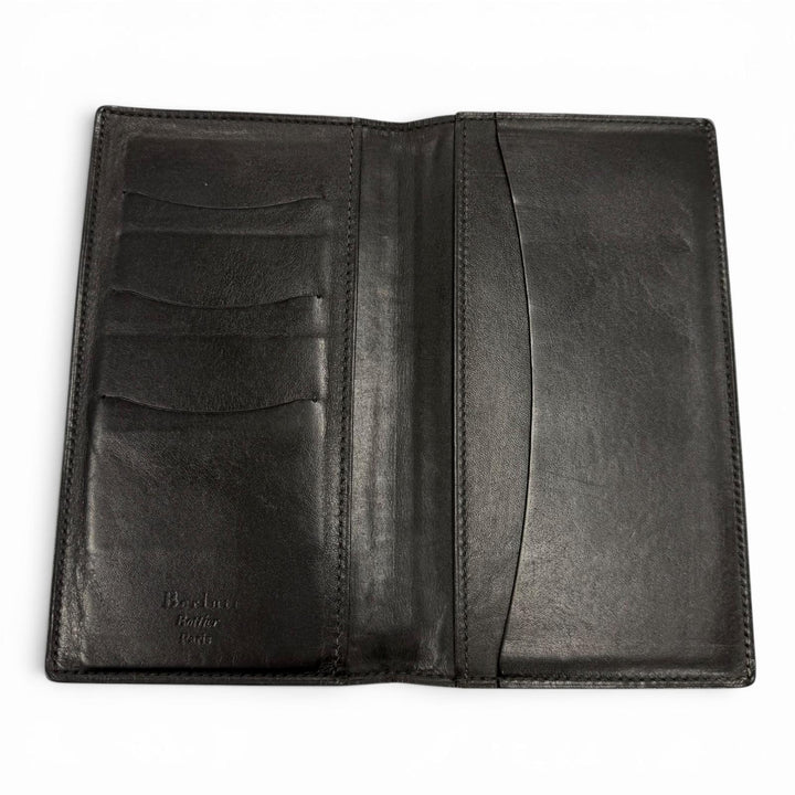 良品▼Berluti ベルルッティ レザー オルガ期 カリグラフィ ロングウォレット 二つ折り 長財布 札入れ ブラック メンズ