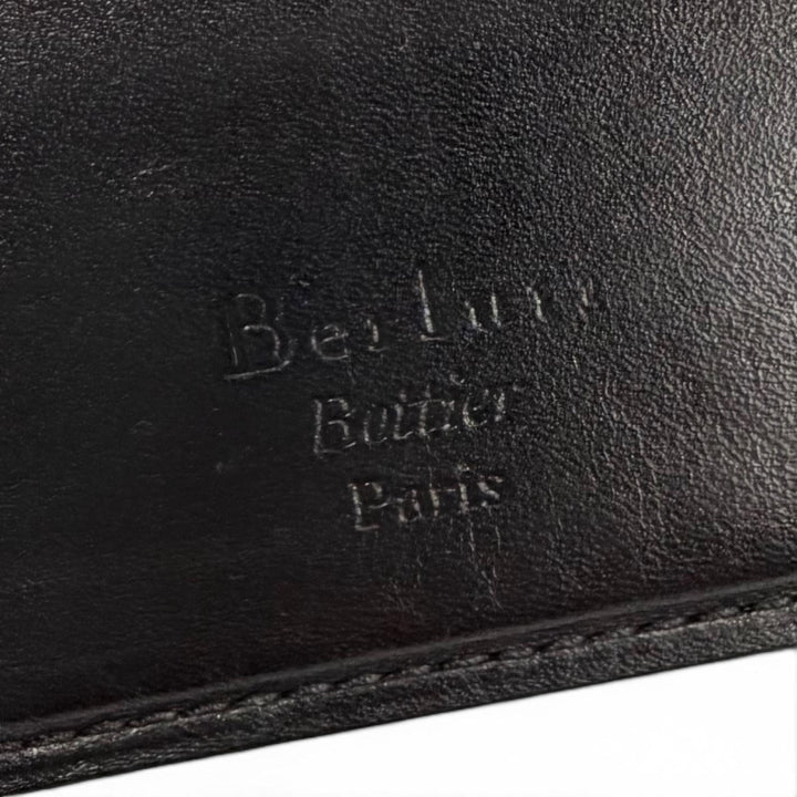 良品▼Berluti ベルルッティ レザー オルガ期 カリグラフィ ロングウォレット 二つ折り 長財布 札入れ ブラック メンズ