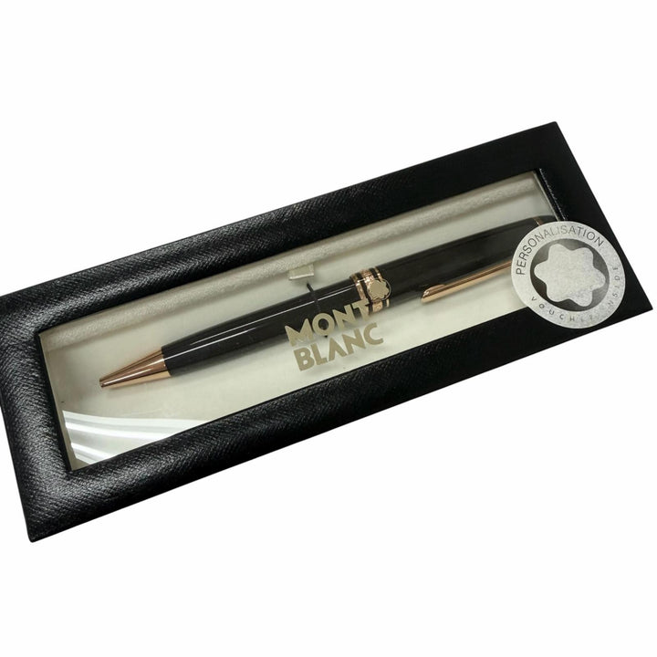 極美品□MONTBLANC モンブラン M23888 マイスターシュテュック クラシック ツイスト式 ボールペン ブラック レッドゴールド ドイツ製