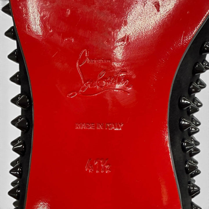 美品▼Christian Louboutin クリスチャンルブタン DANDELION SPIKES スウェードレザー ローファー ブラック 41.5 イタリア製 メンズ