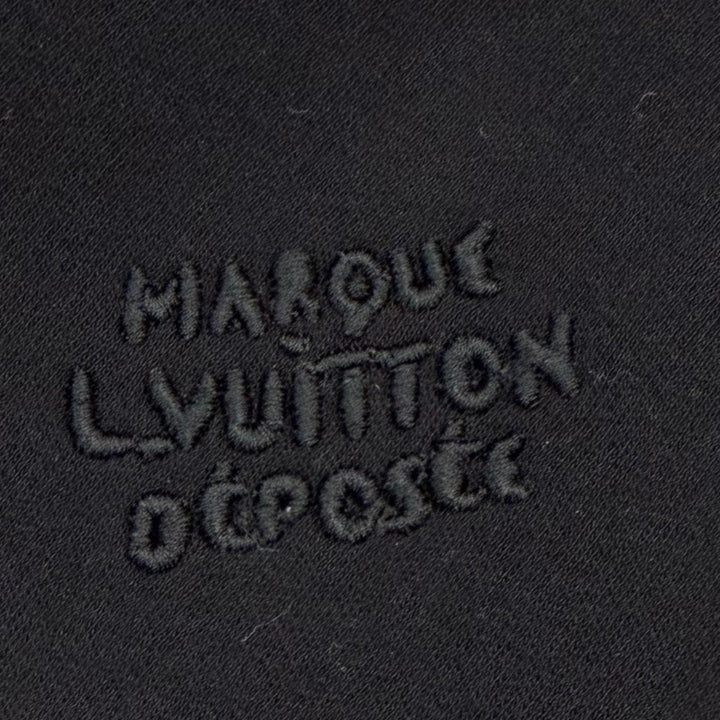 美品▼LOUIS VUITTON ルイヴィトン 25SS ロゴ刺繍 エンブロイダードジップジャージーフーディ パーカー ブラック M 伊製 正規品 メンズ