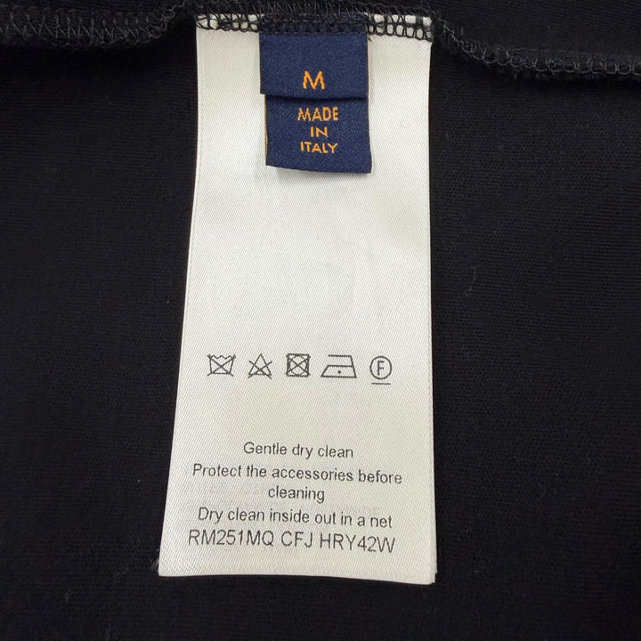 美品▼LOUIS VUITTON ルイヴィトン 25SS ロゴ刺繍 エンブロイダードジップジャージーフーディ パーカー ブラック M 伊製 正規品 メンズ