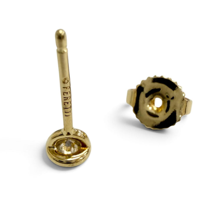 極美品△TIFFANY&amp;Co. ティファニー バイザヤード ピアス 750(YG) ダイヤモンド 約0.12ct×2＝0.24ct イエローゴールド 重量1.1g 保存袋付
