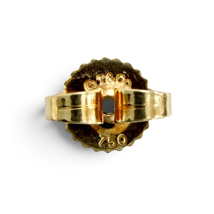 極美品△TIFFANY&amp;Co. ティファニー バイザヤード ピアス 750(YG) ダイヤモンド 約0.12ct×2＝0.24ct イエローゴールド 重量1.1g 保存袋付
