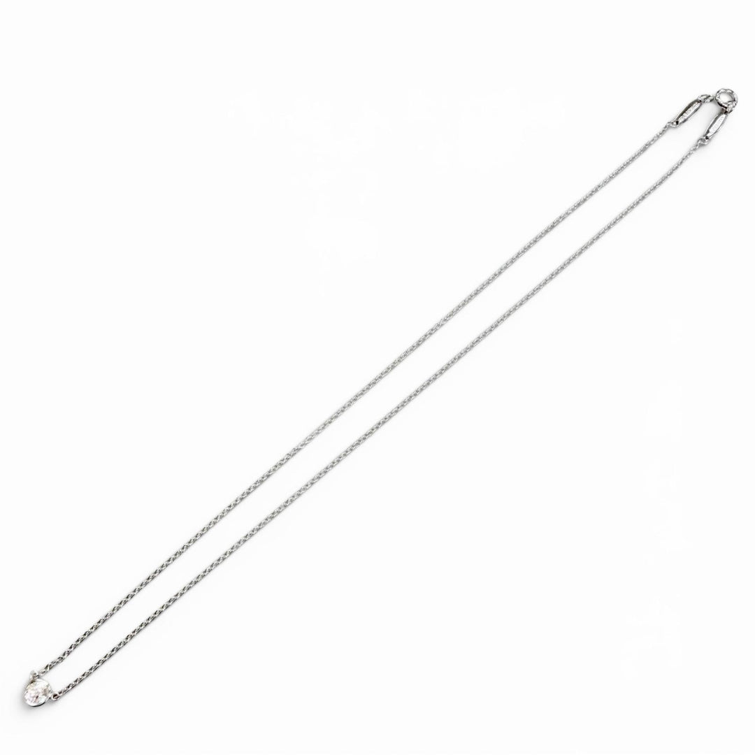 美品△TIFFANY&amp;Co. ティファニー バイザヤード PT950 1Pダイヤモンド ネックレス 約0.18ct 直径約4.90mm プラチナ 重量2.3g レディース