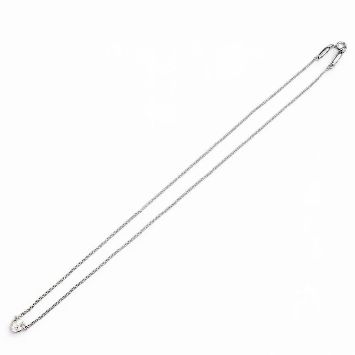 美品△TIFFANY&amp;Co. ティファニー バイザヤード PT950 1Pダイヤモンド ネックレス 約0.18ct 直径約4.90mm プラチナ 重量2.3g レディース
