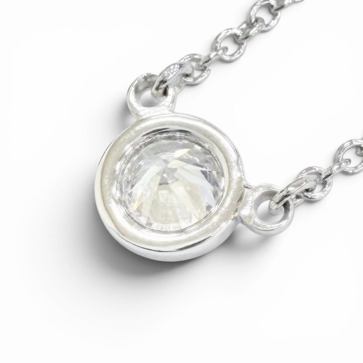 美品△TIFFANY&amp;Co. ティファニー バイザヤード PT950 1Pダイヤモンド ネックレス 約0.18ct 直径約4.90mm プラチナ 重量2.3g レディース