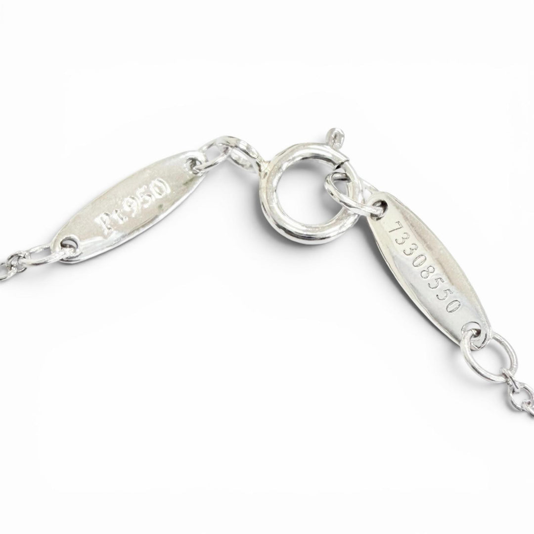 美品△TIFFANY&amp;Co. ティファニー バイザヤード PT950 1Pダイヤモンド ネックレス 約0.18ct 直径約4.90mm プラチナ 重量2.3g レディース