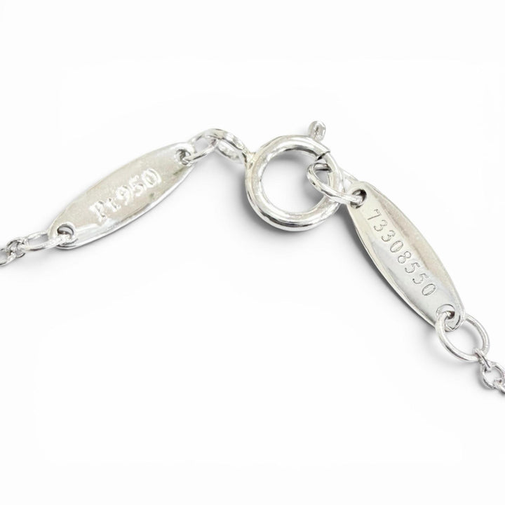 美品△TIFFANY&amp;Co. ティファニー バイザヤード PT950 1Pダイヤモンド ネックレス 約0.18ct 直径約4.90mm プラチナ 重量2.3g レディース