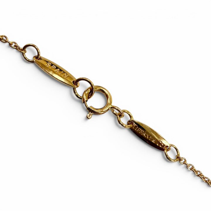 美品☆TIFFANY&amp;Co. ティファニー バイ ザ ヤードシングル ダイヤモンド約0.12ct ペンダント 750（YG） イエローゴールド 重量2.21g