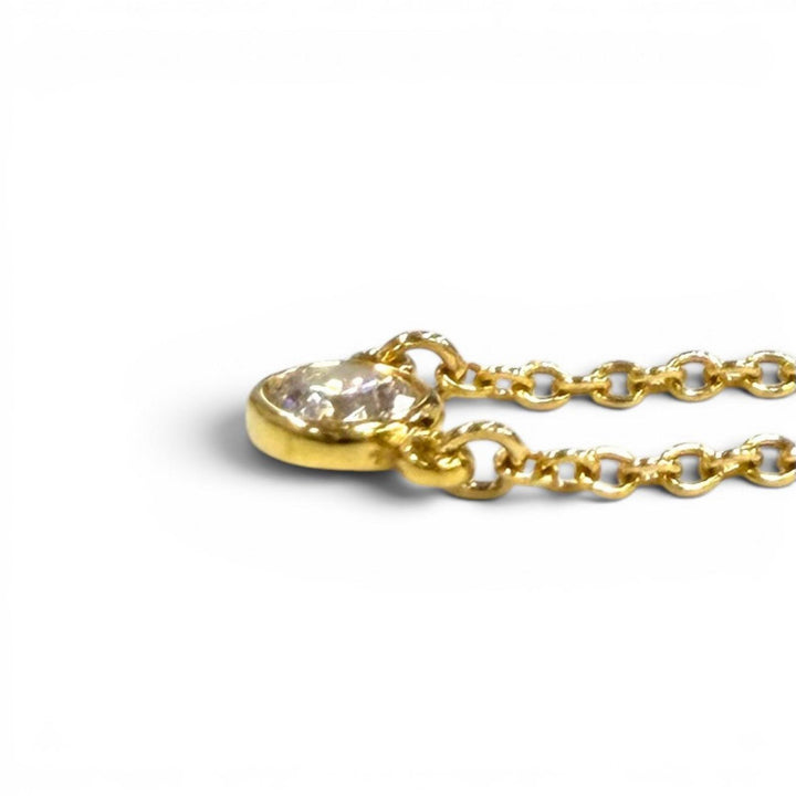 美品★TIFFANY&amp;Co. ティファニー エルサペレッティ バイザヤード 1P ダイヤ ネックレス AU750 直径約3.80mm 約0.05ct 41cm 総重量1.79g