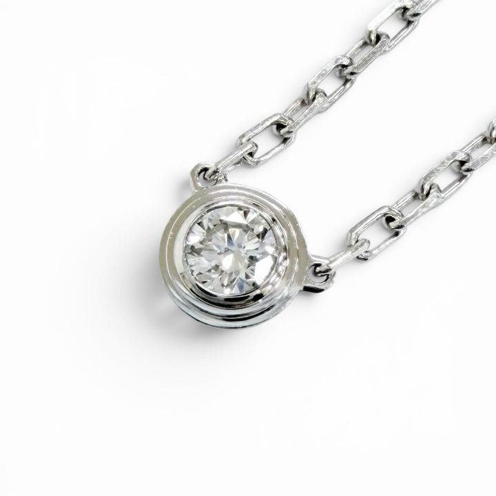 美品△Cartier カルティエ SIS607 ダムール SM ダイヤ ネックレス アクセサリー 750 WG ホワイトゴールド 全長41cm 重量2.91g レディース