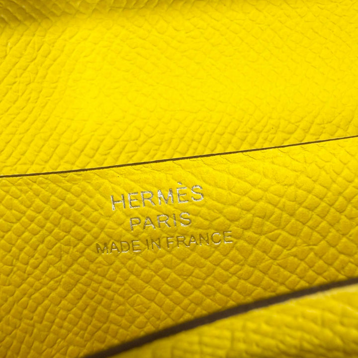 美品☆HERMES エルメス ベアンスフレ ヴォーエプソン ジョーヌナプル シルバー金具 ロングウォレット 長財布 B刻印 フランス製 箱付き