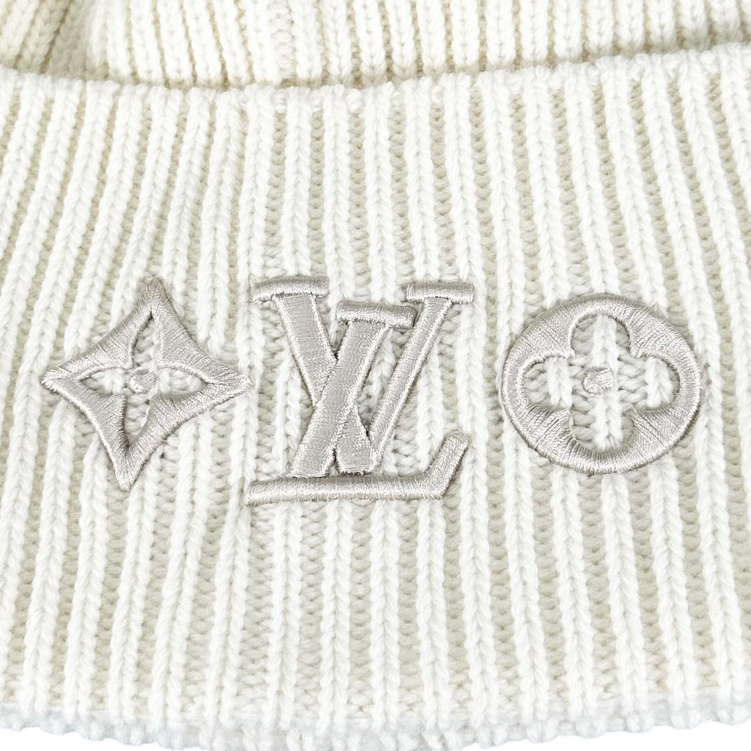 未使用品▲LOUIS VUITTON ルイヴィトン 2025年製 現行品 M77873 ボネ・LV ヘッドライン ウール100% ニットキャップ 伊製 正規品 箱付き