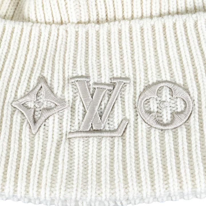 未使用品▲LOUIS VUITTON ルイヴィトン 2025年製 現行品 M77873 ボネ・LV ヘッドライン ウール100% ニットキャップ 伊製 正規品 箱付き