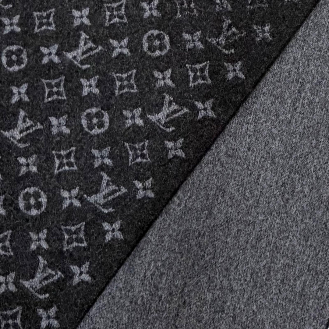 極美品△LOUIS VUITTON ルイヴィトン 2021年製 M71607 エシャルプ モノグラム グラディエント カシミヤ ウール マフラー ブラック 正規品